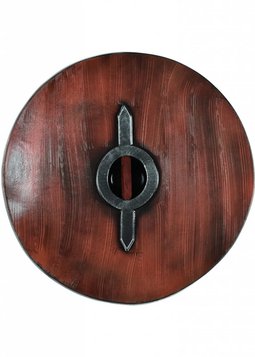 Wikingerschild mit Drachenmotiv, weiß
