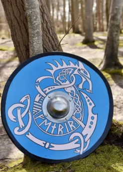Wikingerschild mit Fenrir-Motiv, handbemalt, 61 cm