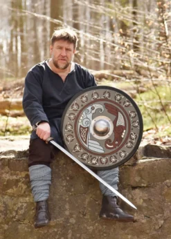 Wikingerschild mit Raben-Motiv und Triquetras, 61 cm
