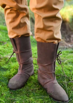 Wikinger Stiefel mit Schnürung, braun