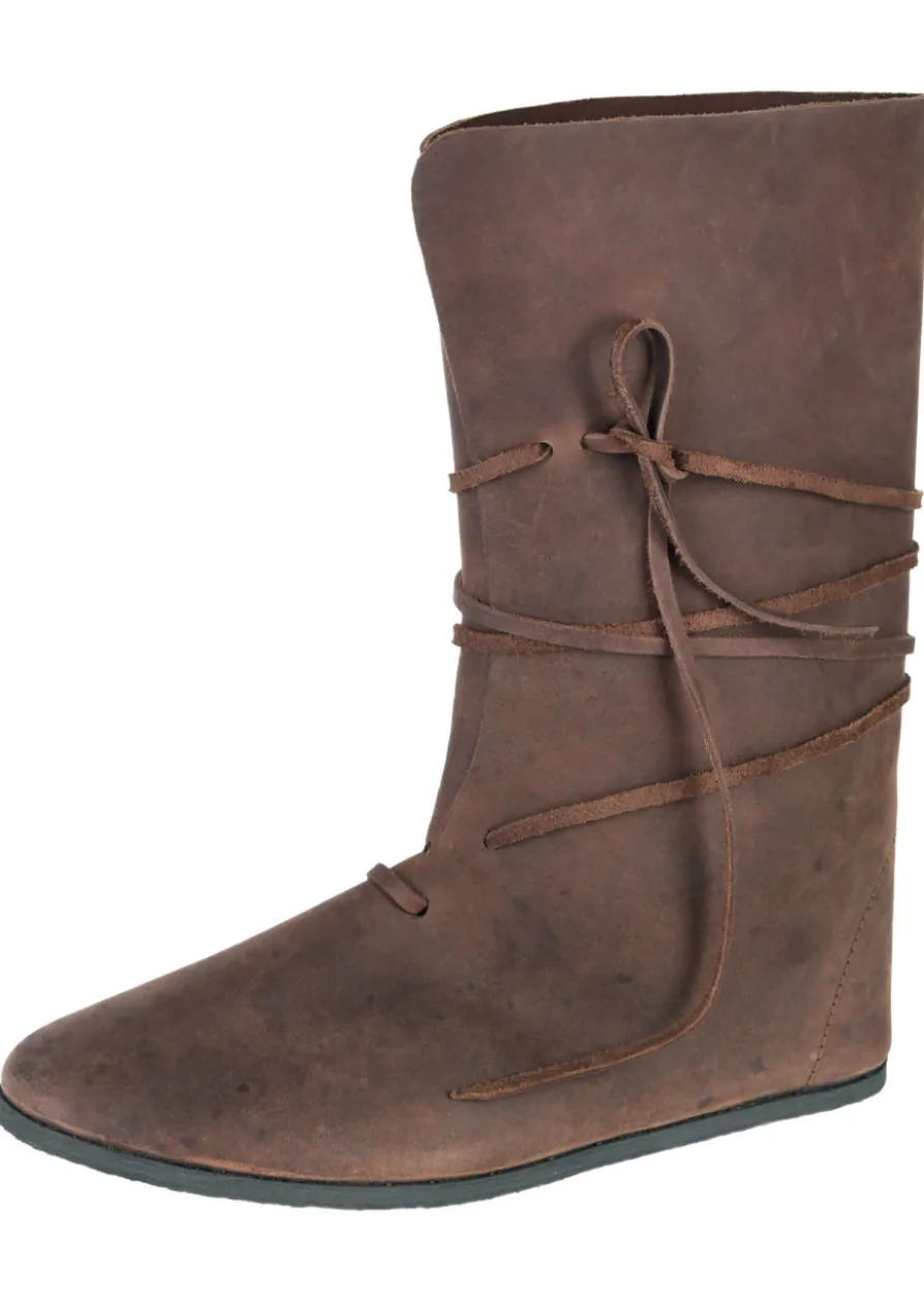 Wikinger Stiefel mit Schnürung, braun