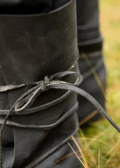 Wikinger Stiefel mit Schnürung, schwarz