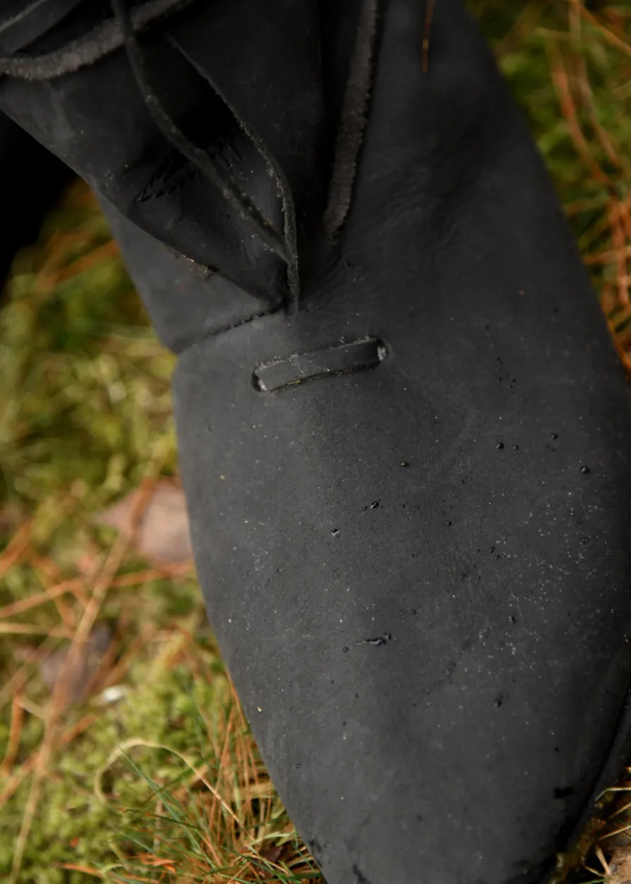 Wikinger Stiefel mit Schnürung, schwarz