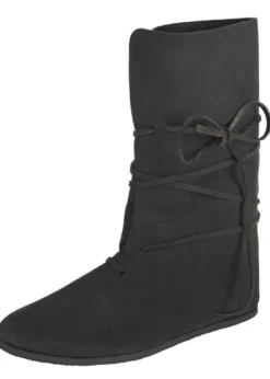 Wikinger Stiefel mit Schnürung, schwarz