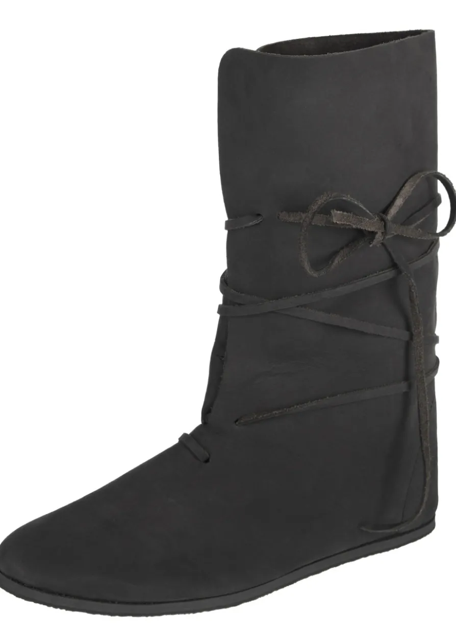 Wikinger Stiefel mit Schnürung, schwarz