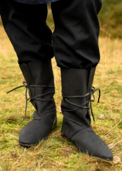 Wikinger Stiefel mit Schnürung, schwarz