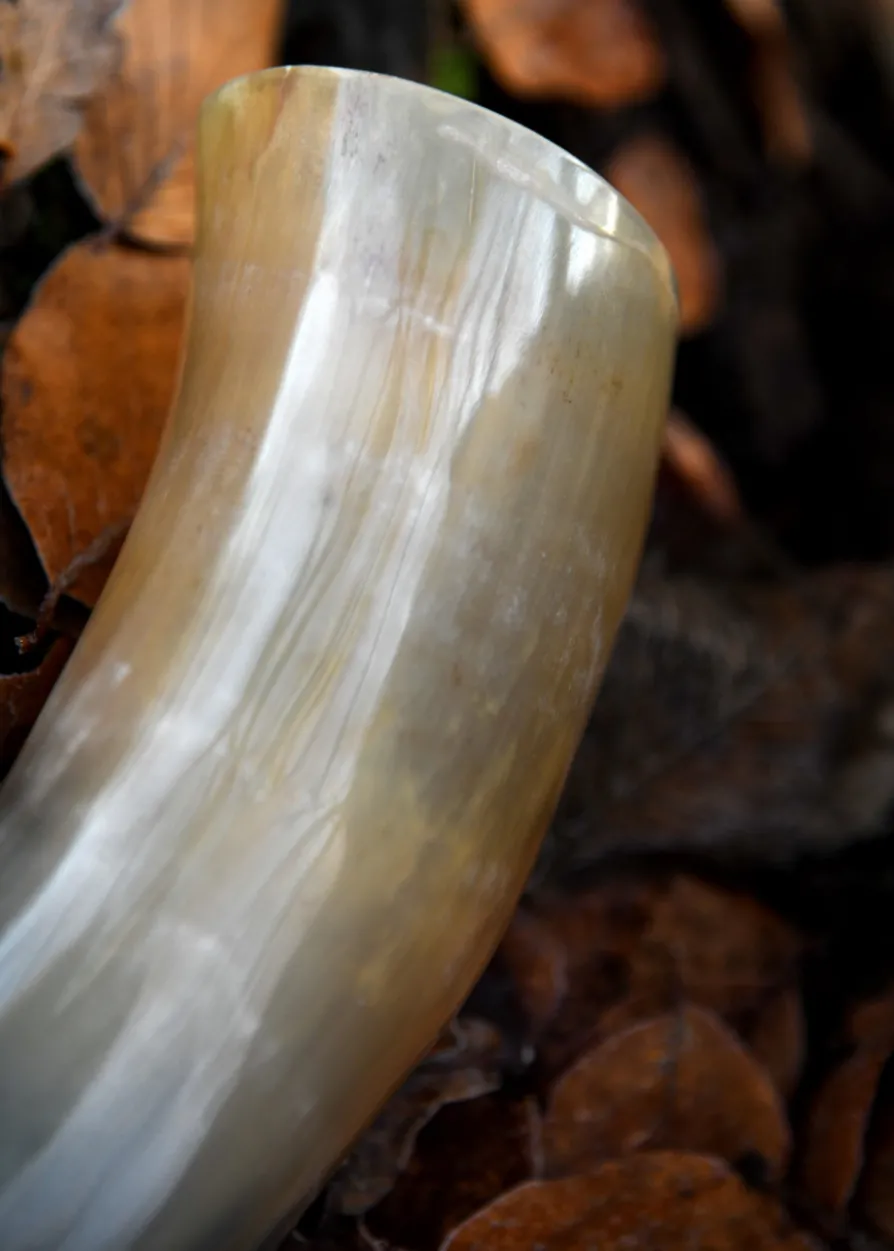 Wikinger-Trinkhorn mit Spiralcarving