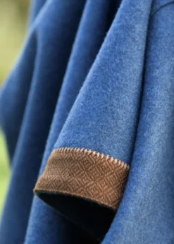 Wikinger Wollkleid Lykka, blau-braun