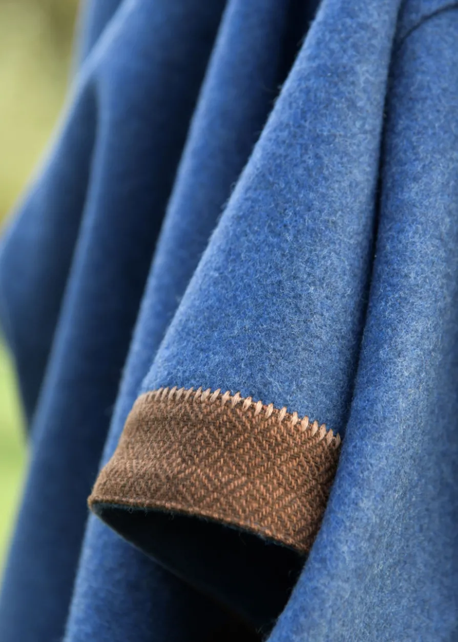 Wikinger Wollkleid Lykka, blau-braun