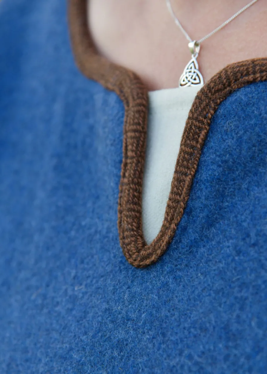 Wikinger Wollkleid Lykka, blau-braun
