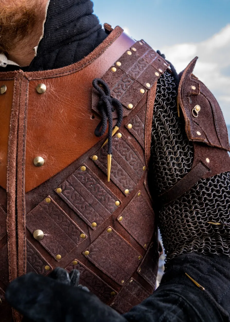 Woodsman LARP-Rüstung, Veloursleder, Braun