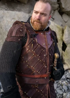 Woodsman LARP-Rüstung, Veloursleder, Braun