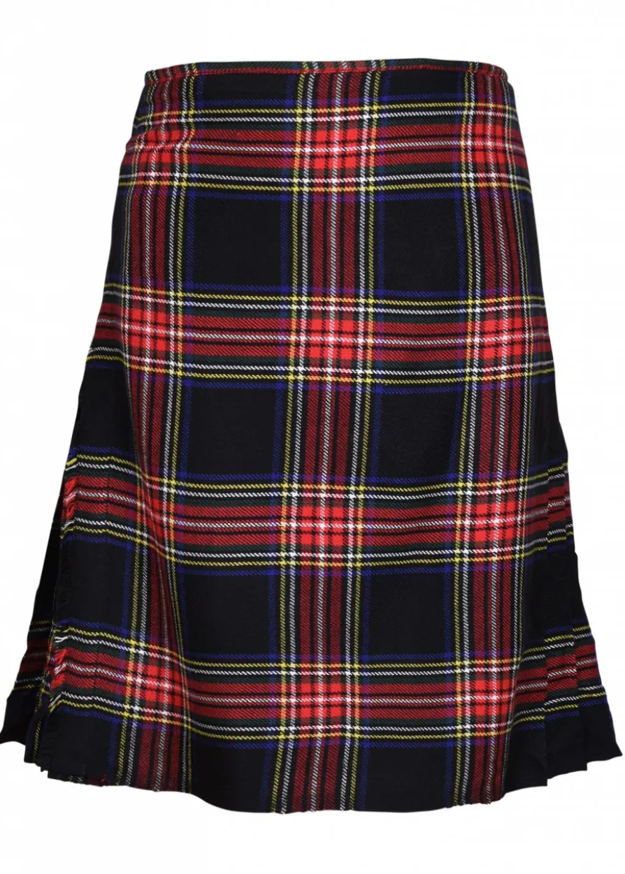 8 Yard Kilt, Schottenrock, Black Stewart Tartan