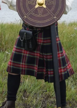 8 Yard Kilt, Schottenrock, Black Stewart Tartan