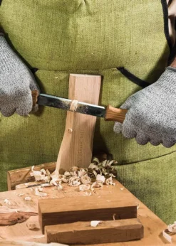 Ziehmesser 3mm mit Eichenholzgriff und Lederscheide, Beavercraft